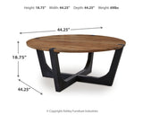 Hanneforth mango wood coffee table and end table set in brown and black finish