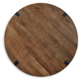 Close-up of Hanneforth mango wood coffee table finish