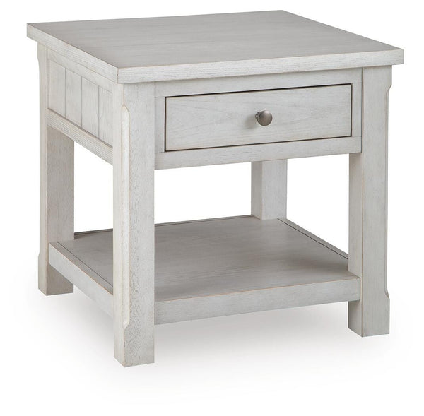 Robbinsdale Antique White End Table from Decor Furniture