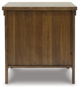 Moriville grayish brown coffee table and end table set