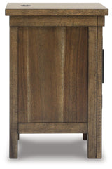 Moriville Grayish Brown Chairside End Table side view