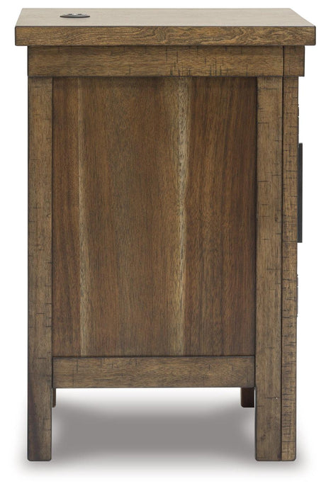 Moriville Grayish Brown Chairside End Table side view
