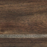 Moriville grayish brown lift-top coffee table close-up of finish and hardware