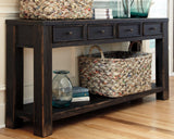 Top view of Gavelston Black Sofa Console Table tabletop