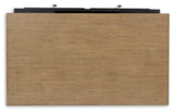Top view showing wood-tone lift-top surface