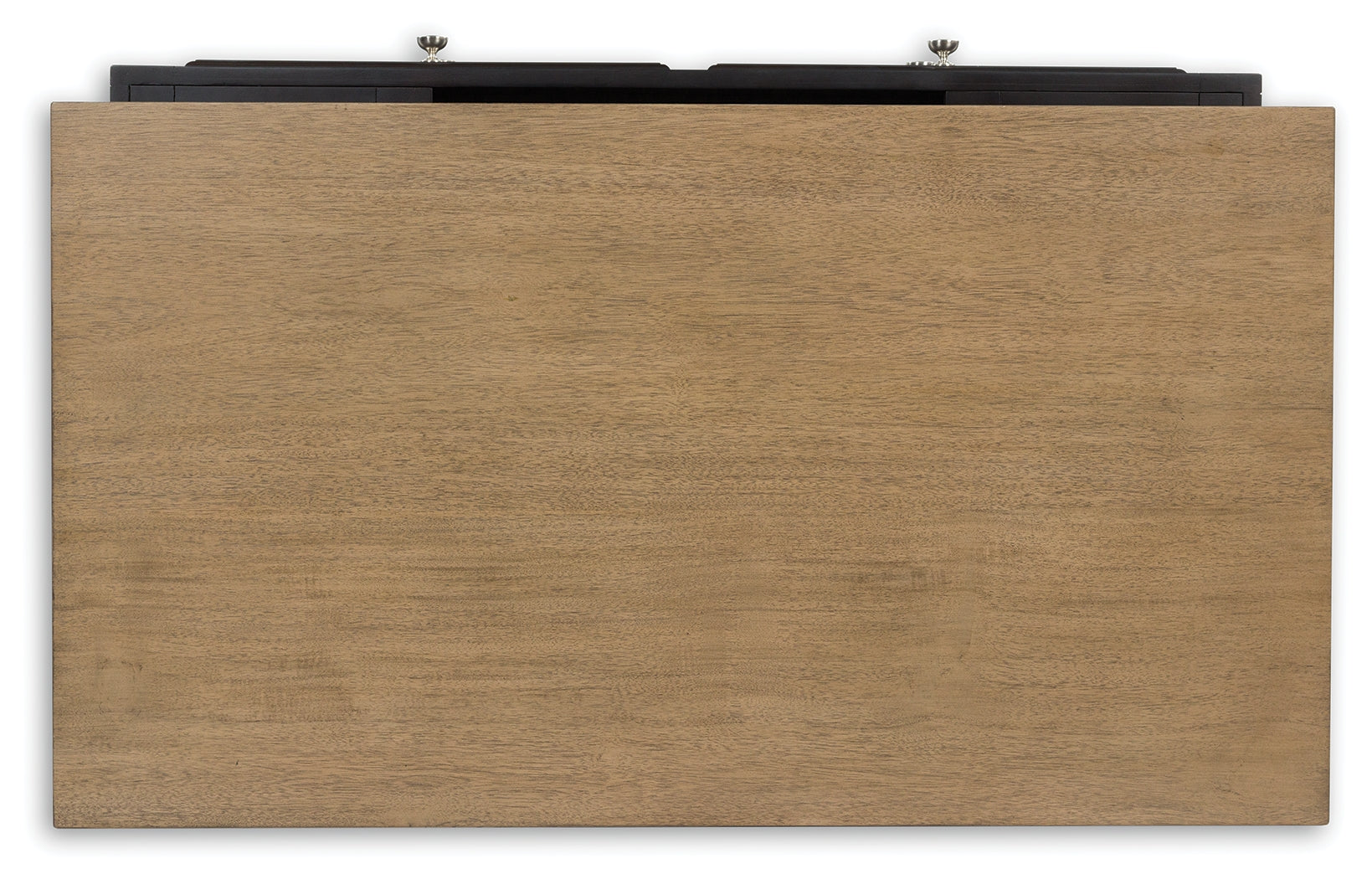 Top view showing wood-tone lift-top surface