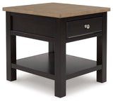 Drazmine End Table top view showing wood-tone finish