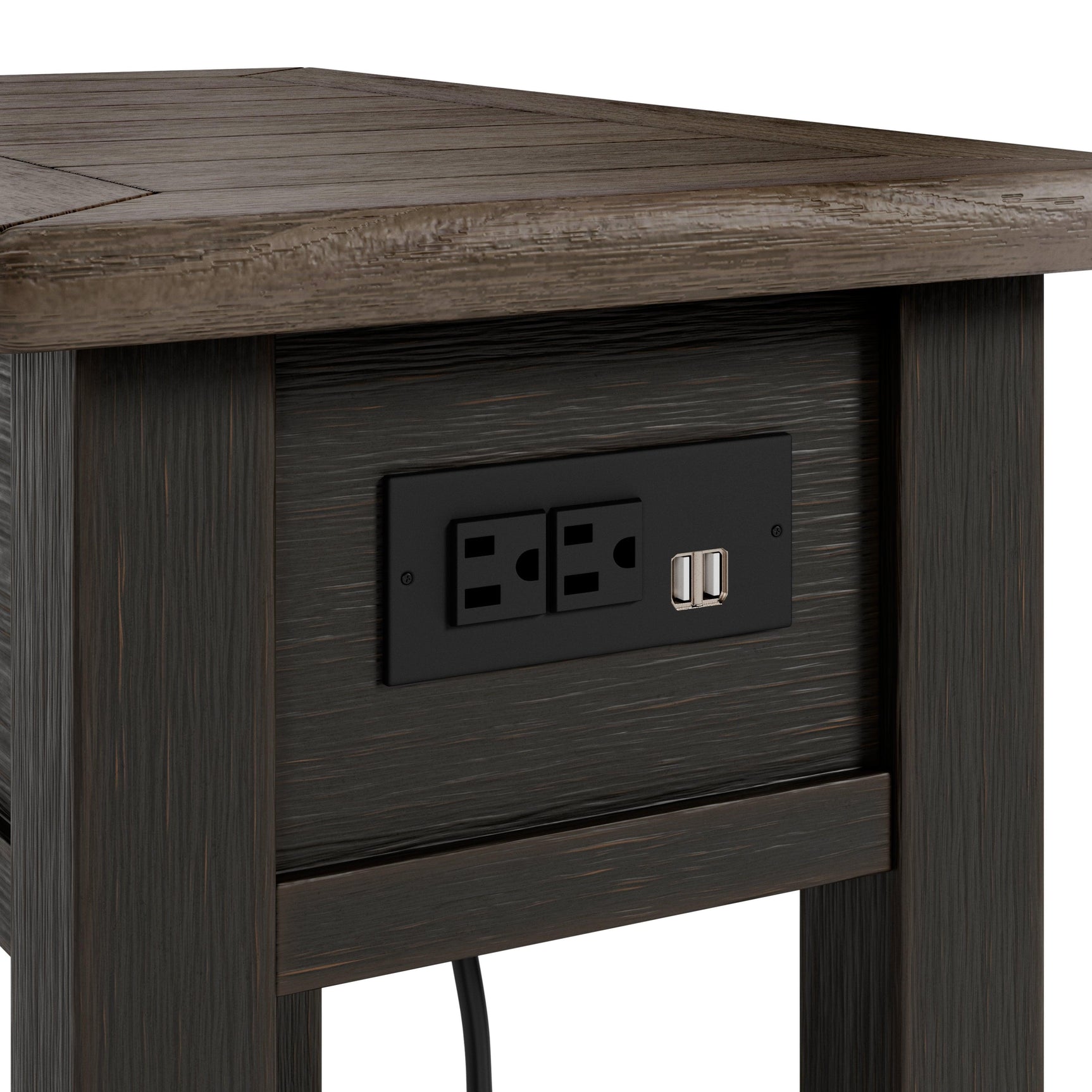 Tyler Creek Chairside End Table with USB charging ports close-up