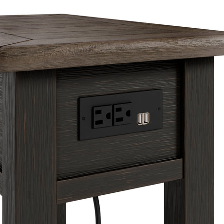 Tyler Creek Chairside End Table with USB charging ports close-up