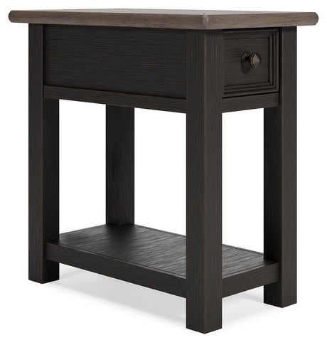 Tyler Creek Two-tone Chairside End Table angled side view