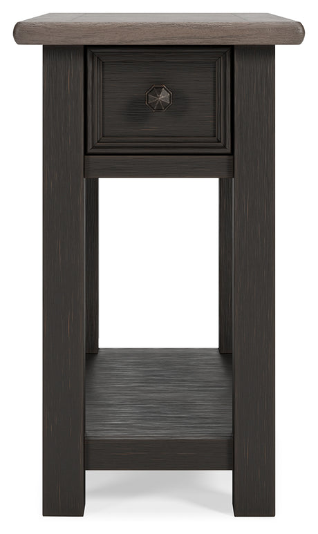 Tyler Grayish Brown and Black Creek End Tables set, front angle
