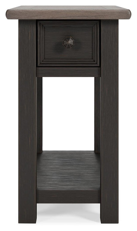 Close-up of weathered grayish brown plank top
