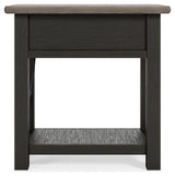 Rear view showing power outlet on Tyler Creek End Table