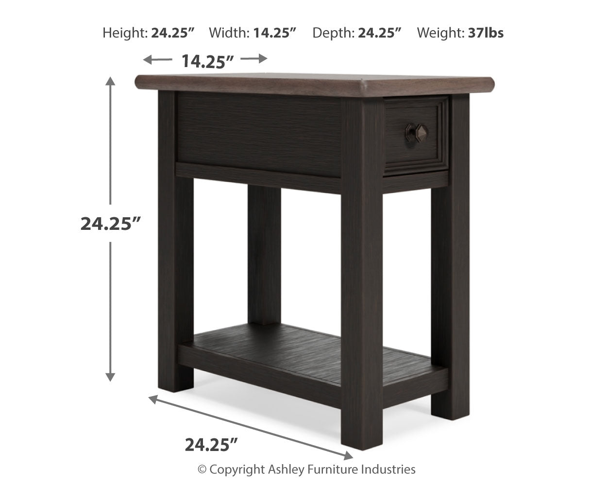 Tyler Grayish Brown/Black Creek 2 End Tables