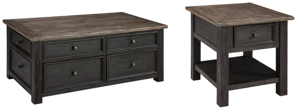 Tyler Creek end table with drawer, angled view