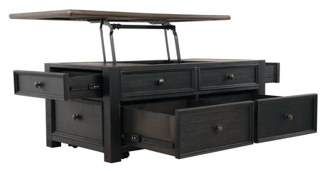 Tyler Creek coffee table side drawer close-up