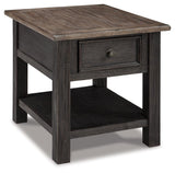 Tyler Creek close-up of textured black frame and drawer hardware