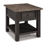 Tyler Creek full view of grayish brown and black end table