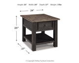 Tyler Grayish Brown/Black Creek 2 End Tables