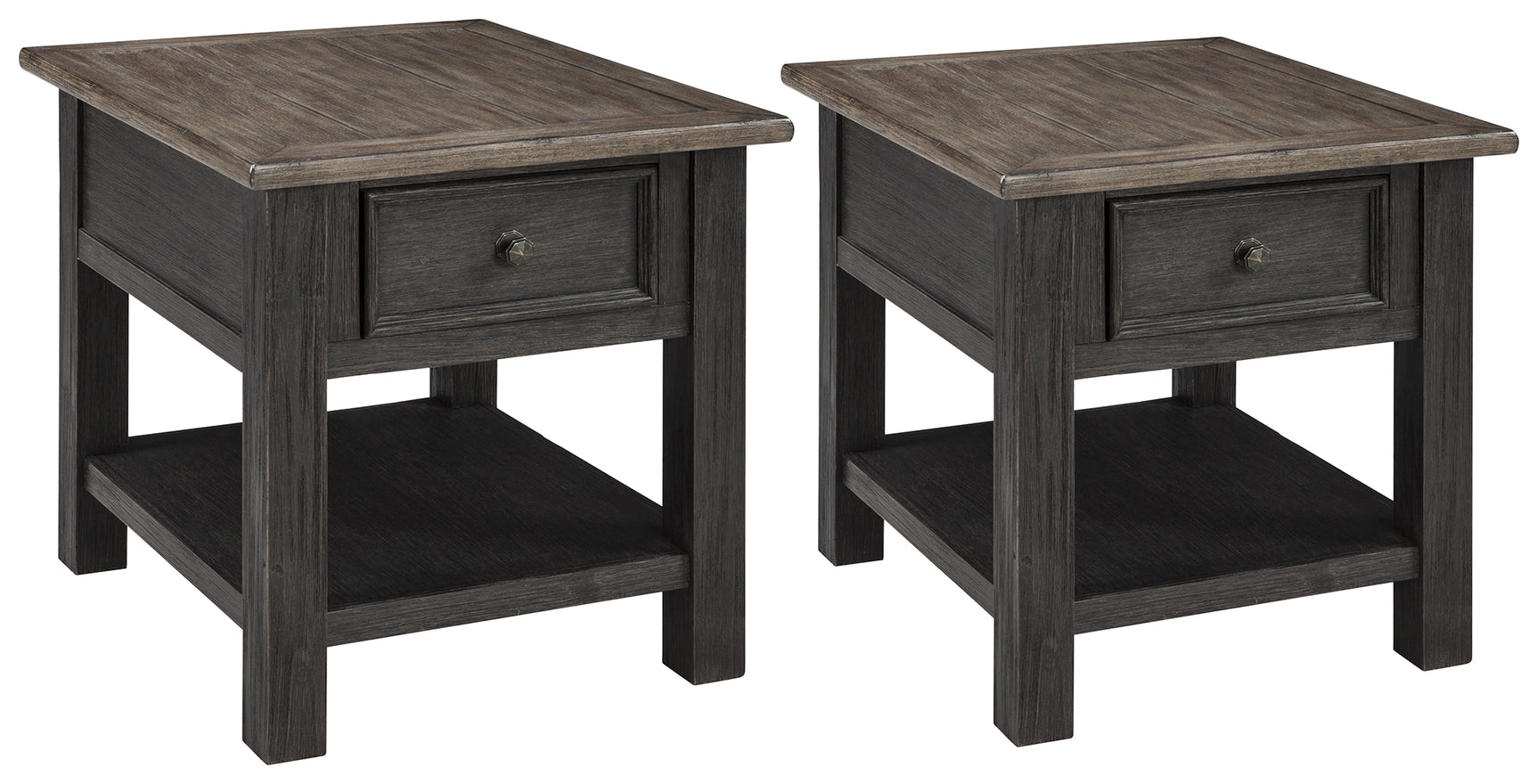 Tyler Grayish Brown/Black Creek 2 End Tables