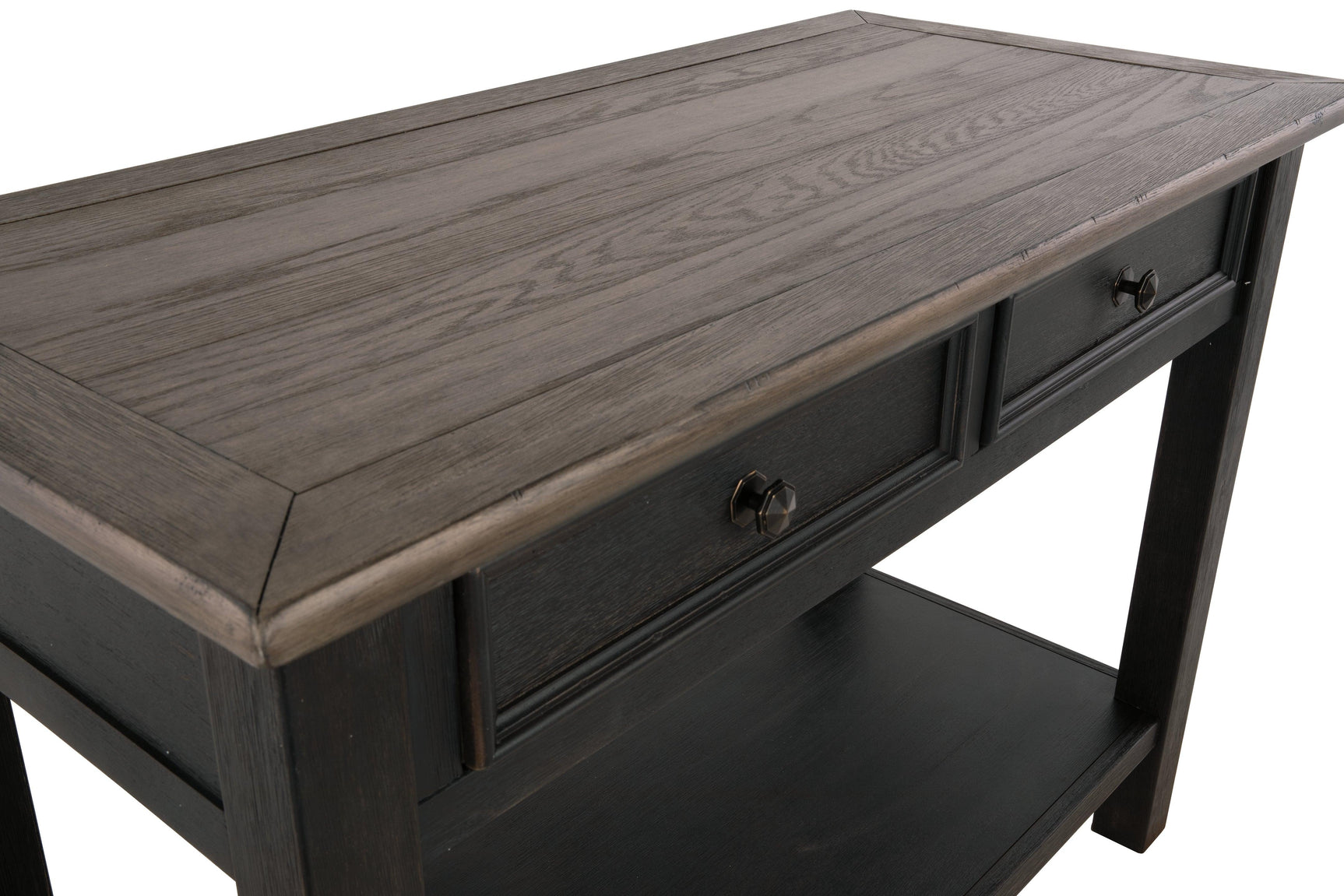 Tyler Creek Sofa Console Table top wood grain finish