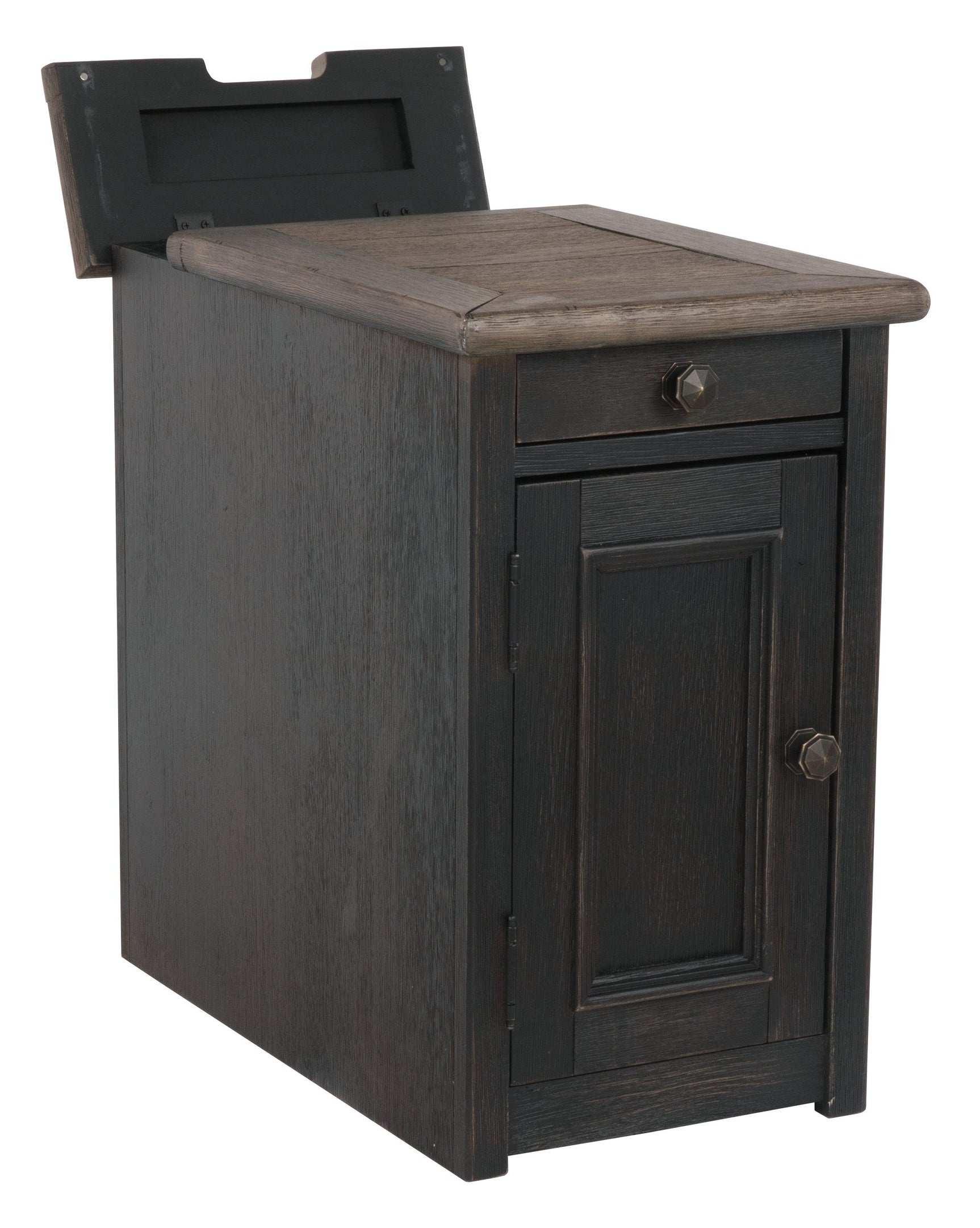 Tyler Creek end table open door and shelf