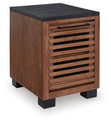 Kallari Warm Brown/Black Chairside End Table