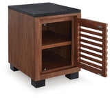 Kallari Warm Brown/Black Chairside End Table