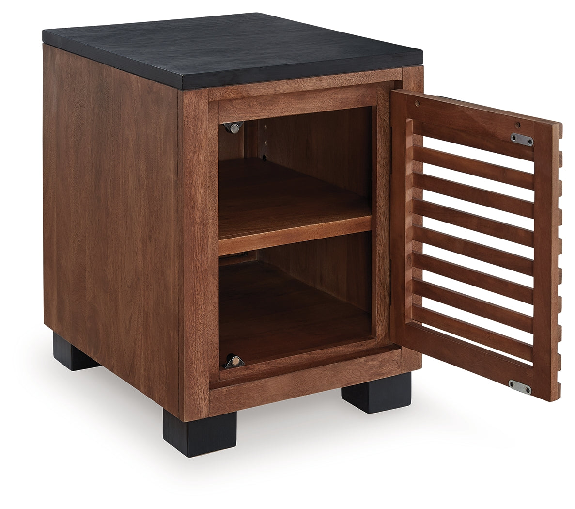Kallari Warm Brown/Black Chairside End Table
