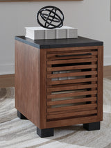 Kallari Warm Brown/Black Chairside End Table