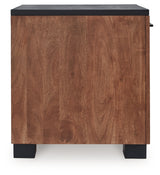Kallari Warm Brown/Black Chairside End Table