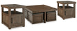 Brown end table with open and concealed storage