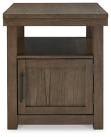 Boardernest brown end table head-on front view