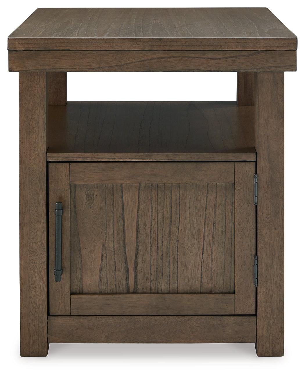 Boardernest brown end table head-on front view