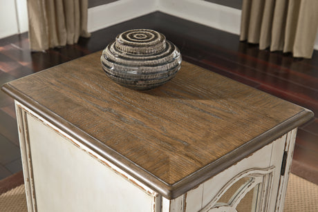 Realyn White and Brown Coffee Table and End Table