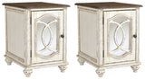 Realyn two-piece end table set shown in living room setting
