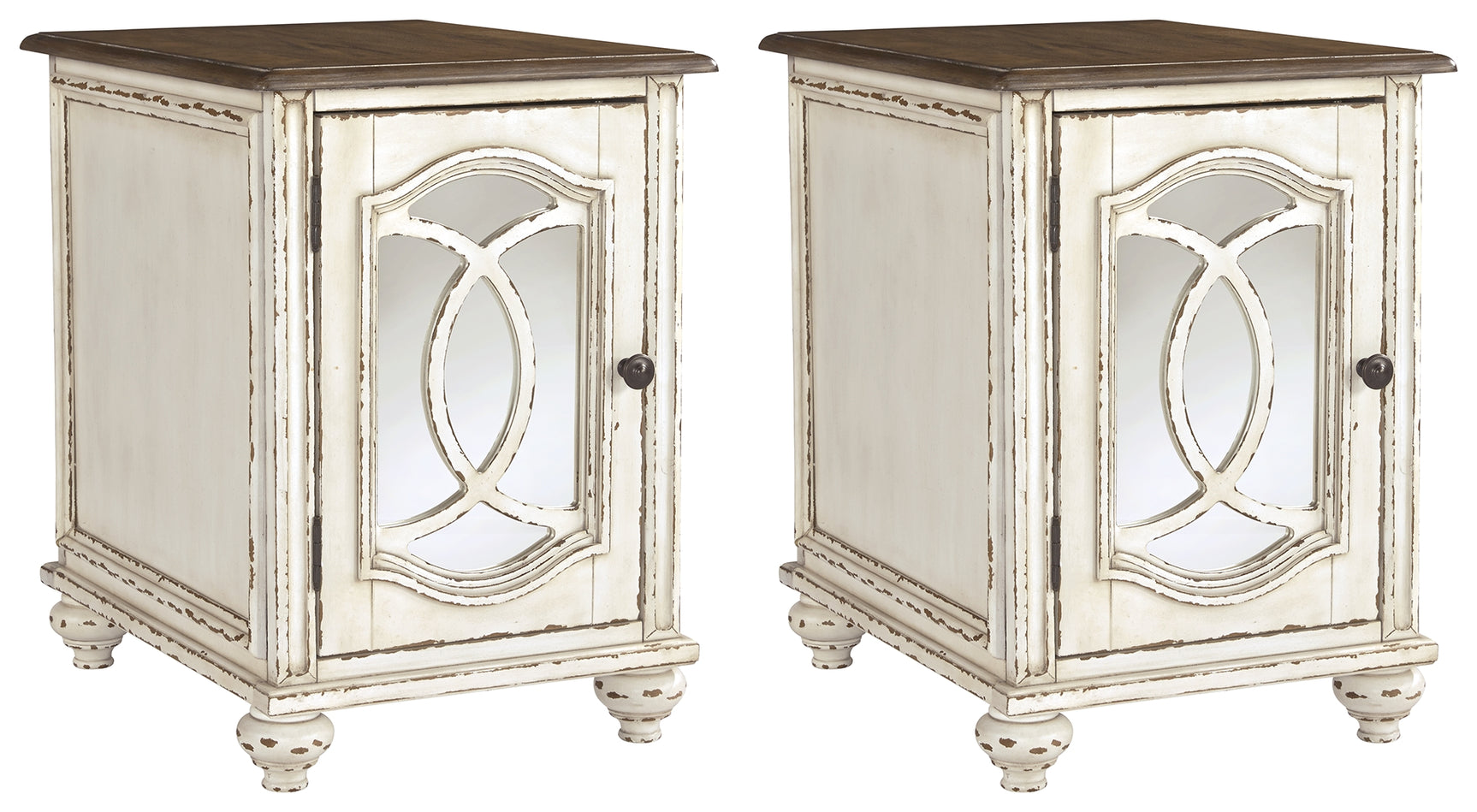 Realyn two-piece end table set shown in living room setting
