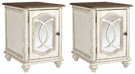 Realyn two-piece end table set shown in living room setting
