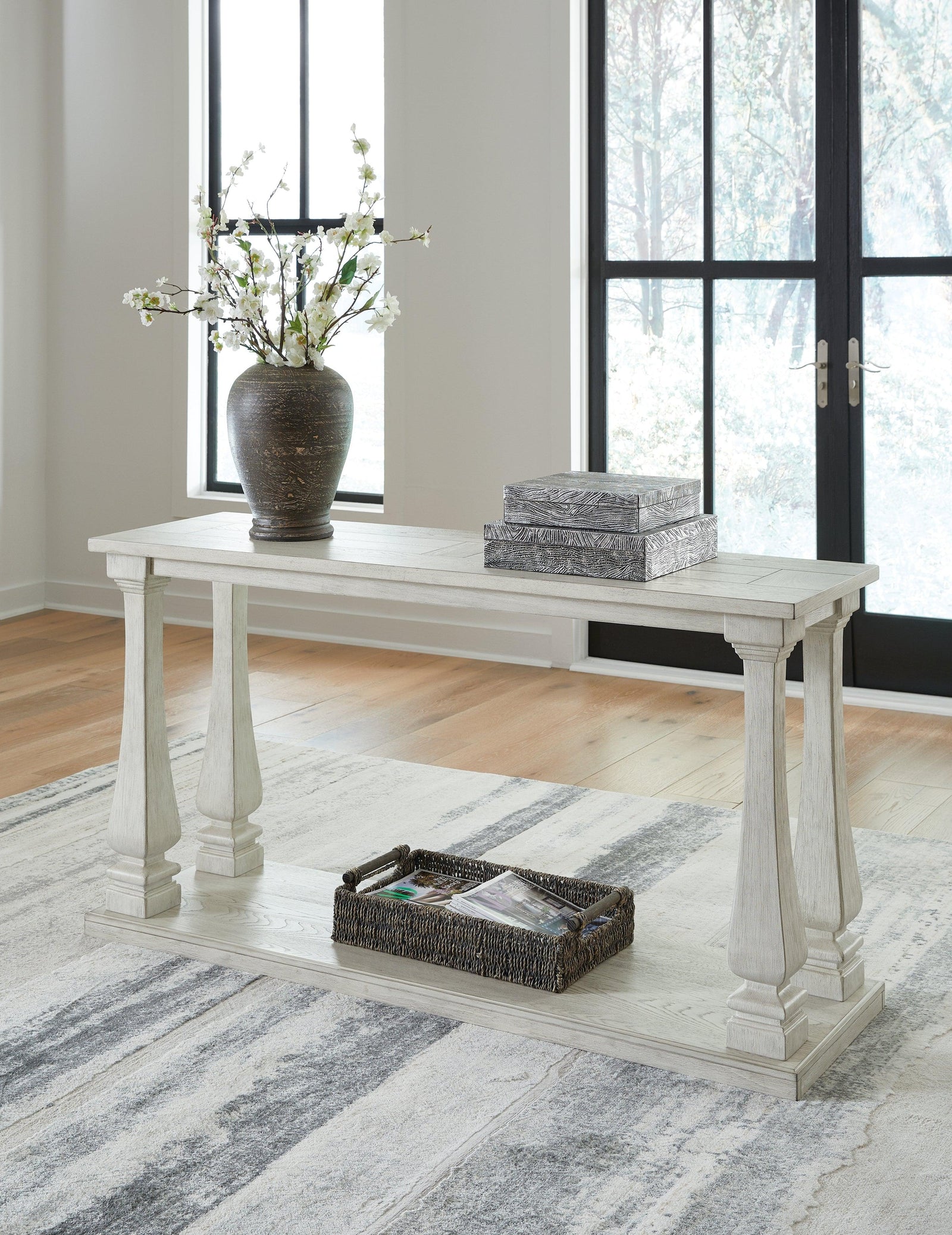 Arlendyne Antique White Sofa Table - Ella Furniture