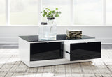 Gardoni White and Black Coffee Table with 2 End Tables set view