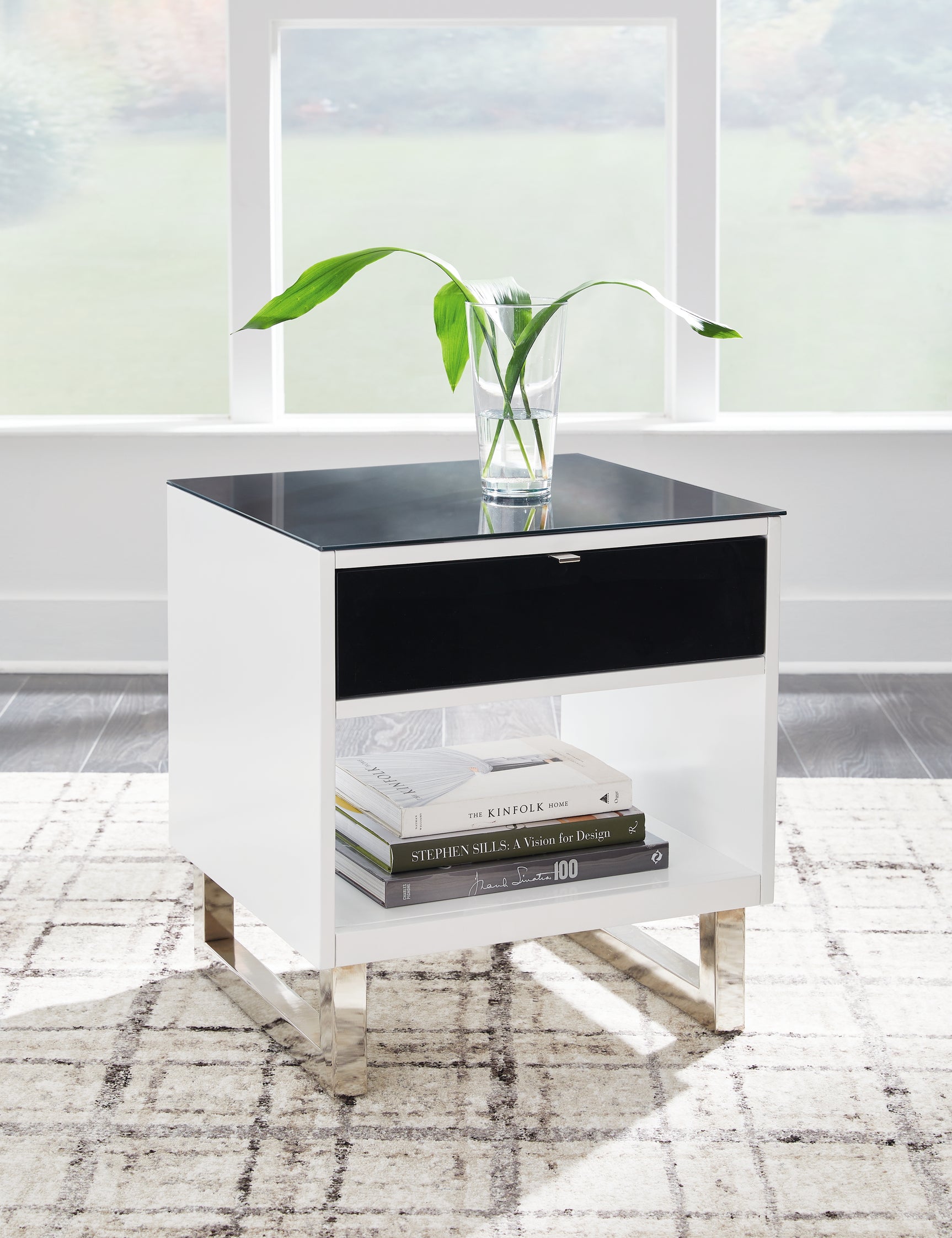 Gardoni White and Black Coffee Table with 2 End Tables set view