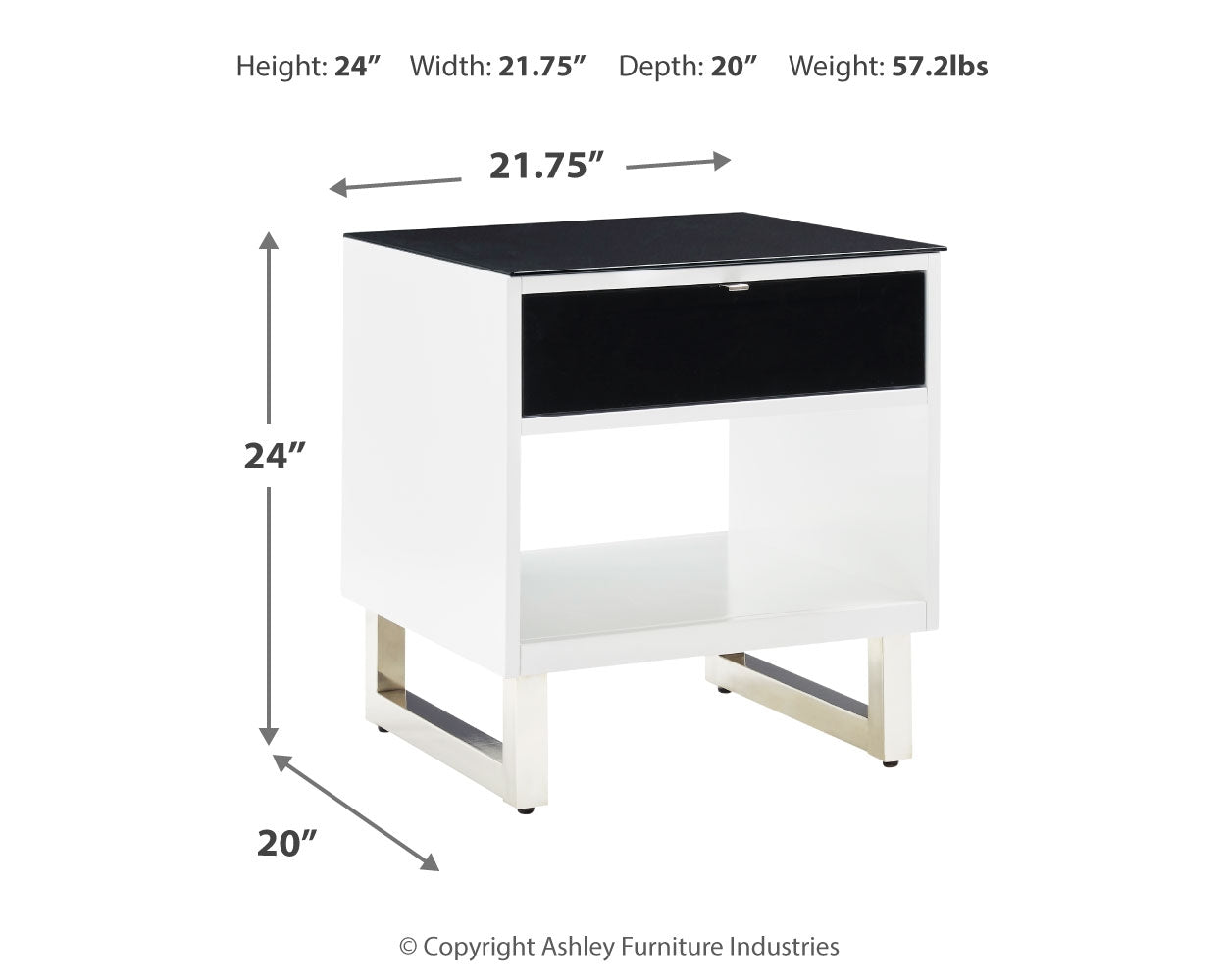 Gardoni White and Black Coffee Table with 2 End Tables set view