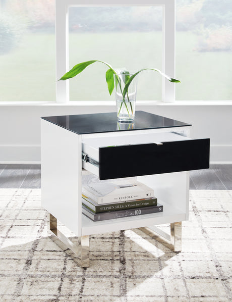 Gardoni White and Black Coffee Table with 2 End Tables set view