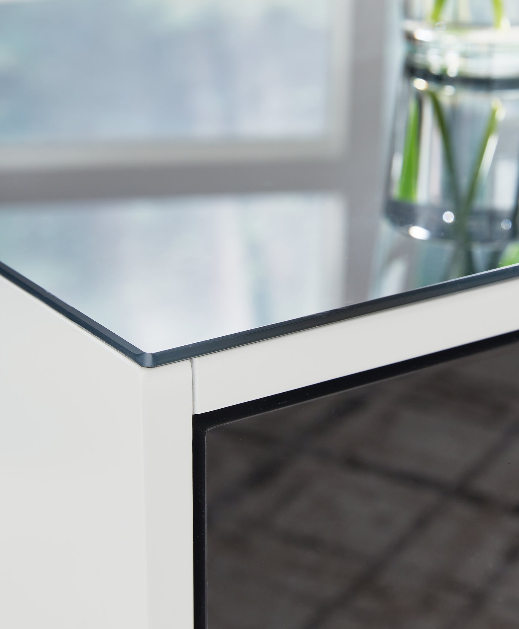 Gardoni White and Black Coffee Table with 2 End Tables set view