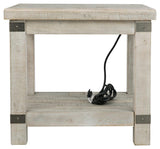 Carynhurst End Table side view showing metal accents
