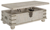 Carynhurst Lift Top Coffee Table opened storage compartment