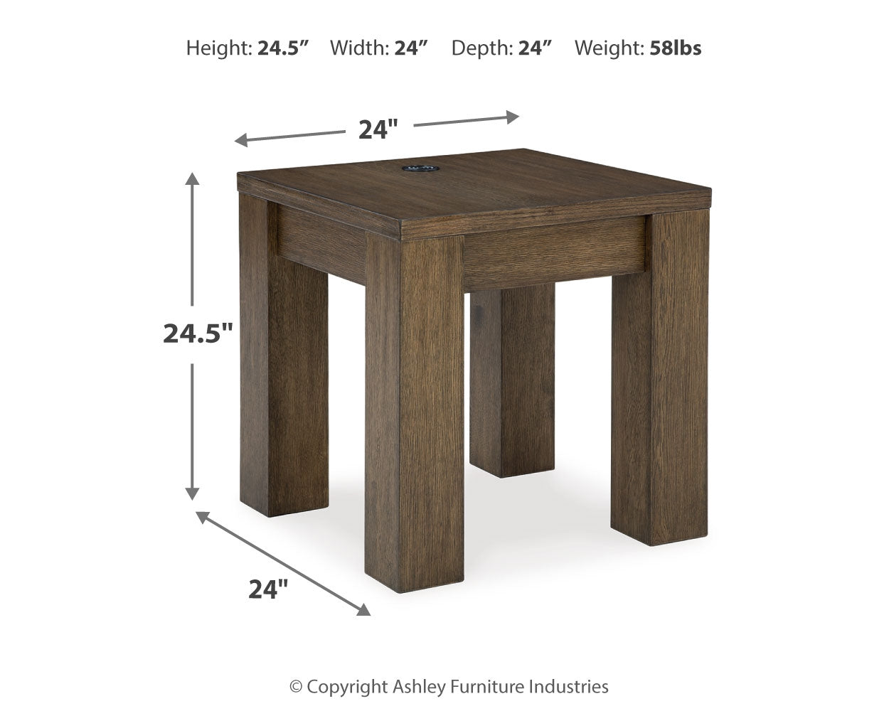 Rosswain warm brown coffee table with two end tables