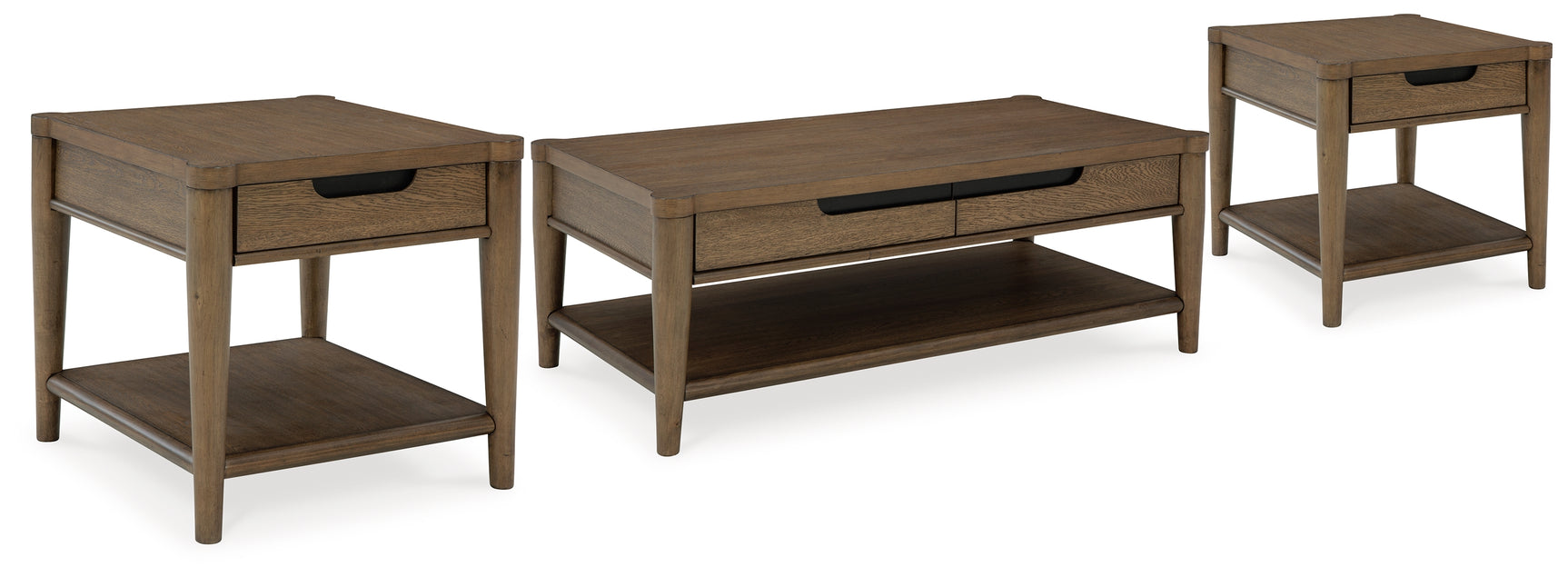 Roanhowe brown coffee table side view