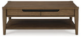 Roanhowe coffee table head-on view showcasing wood grain finish