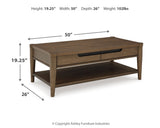 Storage drawer inside coffee table